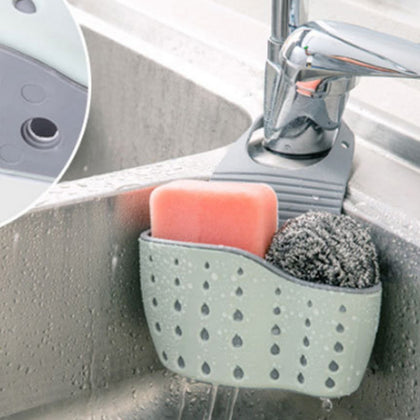 Kitchen Sponge Drain Holder Suction Cup Sink Shelf Soap Sucker Storage Rack Basket Wash Cloth - Sundreame